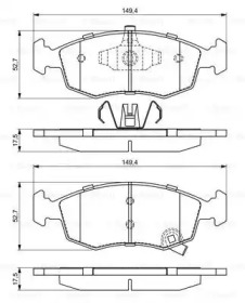BOSCH 0986494687 -  Комплект тормозных колодок, дисковый тормоз