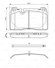 BOSCH 0986494694 -  Комплект тормозных колодок, дисковый тормоз