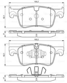 BOSCH 0986494695 -  Комплект тормозных колодок, дисковый тормоз