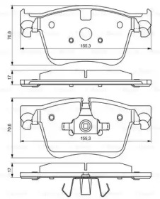 BOSCH 0986494696 -  Комплект тормозных колодок, дисковый тормоз