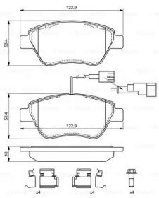 BOSCH 0986494698 -  Комплект тормозных колодок, дисковый тормоз