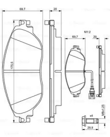 BOSCH 0986494704 -  Комплект тормозных колодок, дисковый тормоз