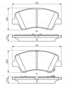 BOSCH 0986494712 -  Комплект тормозных колодок, дисковый тормоз