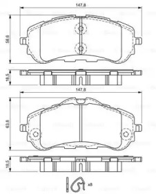 BOSCH 0986494714 -  Комплект тормозных колодок, дисковый тормоз