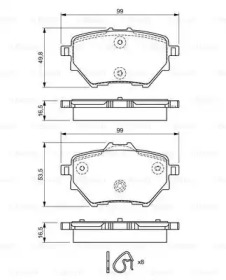 BOSCH 0986494716 -  Комплект тормозных колодок, дисковый тормоз