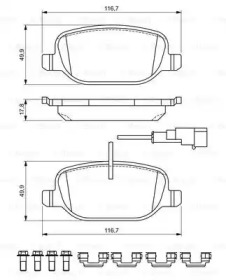 BOSCH 0986494717 -  Комплект тормозных колодок, дисковый тормоз