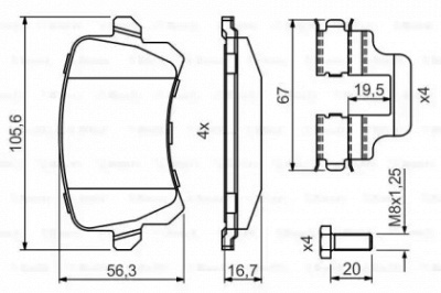 BOSCH 0986494731 -  Комплект тормозных колодок, дисковый тормоз