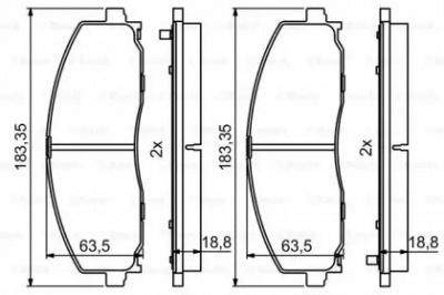 BOSCH 0986494769 -  Комплект тормозных колодок, дисковый тормоз