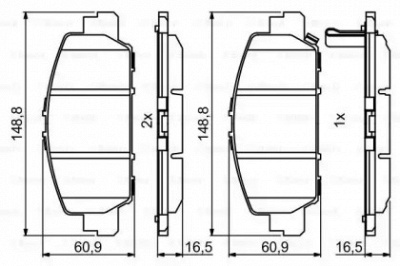 BOSCH 0986494773 -  Комплект тормозных колодок, дисковый тормоз