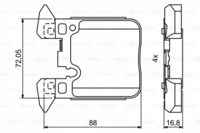 BOSCH 0986494774 -  Комплект тормозных колодок, дисковый тормоз