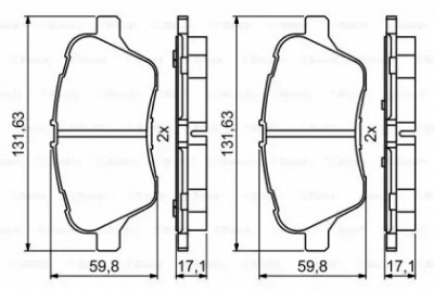 BOSCH 0986494792 -  Комплект тормозных колодок, дисковый тормоз