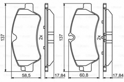 BOSCH 0986494796 -  Колодки тормозные дисковые, комплект