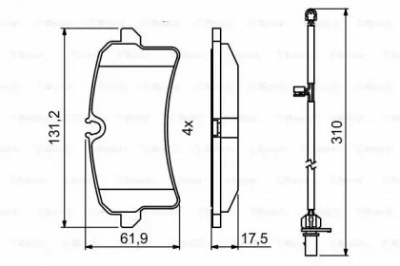 BOSCH 0986494841 -  Комплект тормозных колодок, дисковый тормоз