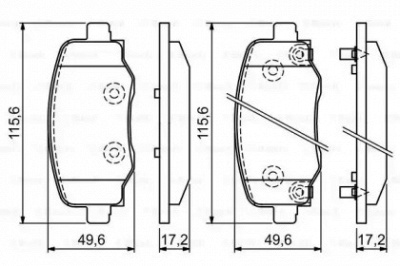 BOSCH 0986494930 -  Комплект тормозных колодок, дисковый тормоз