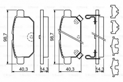 BOSCH 0986494931 -  Комплект тормозных колодок, дисковый тормоз