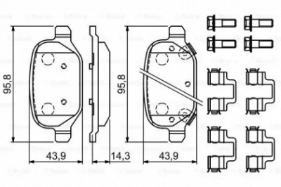 BOSCH 0986494935 -  Комплект тормозных колодок, дисковый тормоз