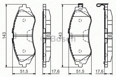 BOSCH 0986495059 -  Комплект тормозных колодок, дисковый тормоз