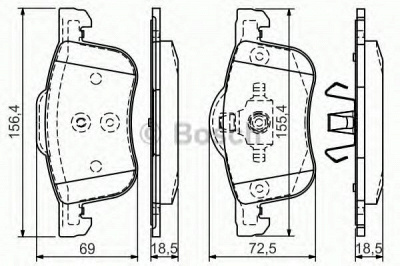BOSCH 0986495061 -  Комплект тормозных колодок, дисковый тормоз
