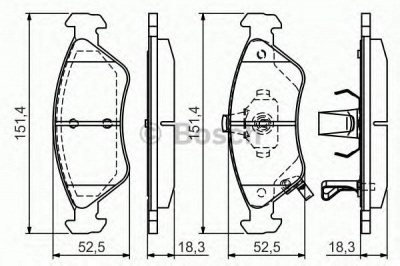 BOSCH 0986495067 -  Комплект тормозных колодок, дисковый тормоз