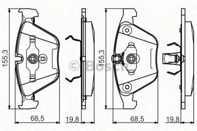 BOSCH 0986495082 -  Комплект тормозных колодок, дисковый тормоз