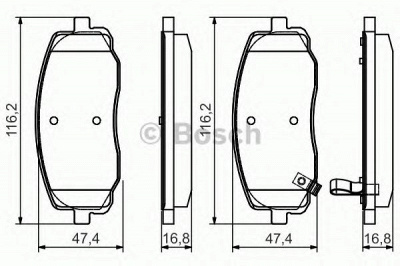 BOSCH 0986495084 -  Комплект тормозных колодок, дисковый тормоз