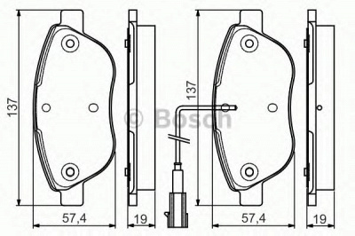 BOSCH 0986495086 -  Комплект тормозных колодок, дисковый тормоз