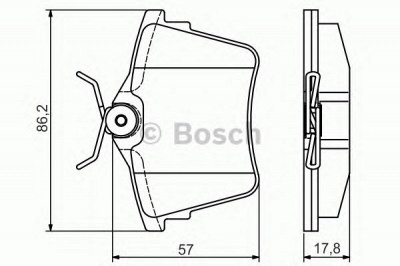 BOSCH 0986495090 -  Комплект тормозных колодок, дисковый тормоз