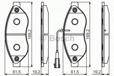 BOSCH 0986495096 -  Комплект тормозных колодок, дисковый тормоз