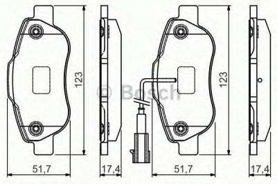 BOSCH 0986495097 -  Комплект тормозных колодок, дисковый тормоз