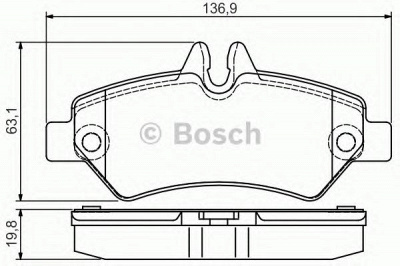 BOSCH 0986495100 -  Комплект тормозных колодок, дисковый тормоз