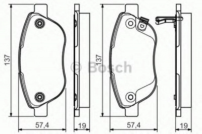 BOSCH 0986495103 -  Комплект тормозных колодок, дисковый тормоз