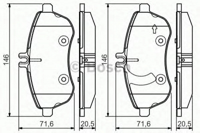 BOSCH 0986495104 -  Комплект тормозных колодок, дисковый тормоз