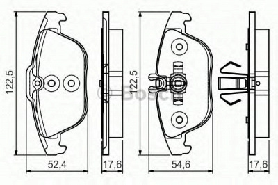 BOSCH 0986495105 -  Комплект тормозных колодок, дисковый тормоз