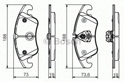 BOSCH 0986495110 -  Комплект тормозных колодок, дисковый тормоз