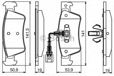 BOSCH 0986495115 -  Комплект тормозных колодок, дисковый тормоз