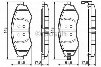 BOSCH 0986495116 -  Комплект тормозных колодок, дисковый тормоз