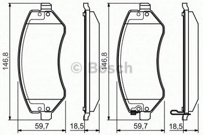 BOSCH 0986495117 -  Комплект тормозных колодок, дисковый тормоз