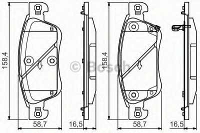 BOSCH 0986495134 -  Комплект тормозных колодок, дисковый тормоз