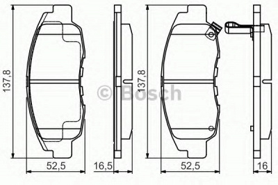 BOSCH 0986495153 -  Комплект тормозных колодок, дисковый тормоз