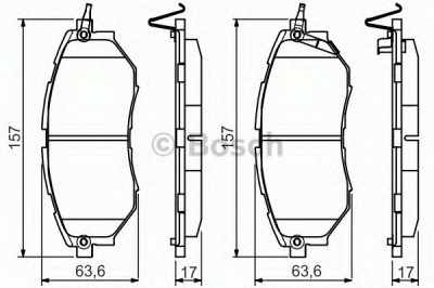 BOSCH 0986495156 -  Комплект тормозных колодок, дисковый тормоз
