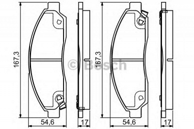 BOSCH 0986495159 -  Комплект тормозных колодок, дисковый тормоз