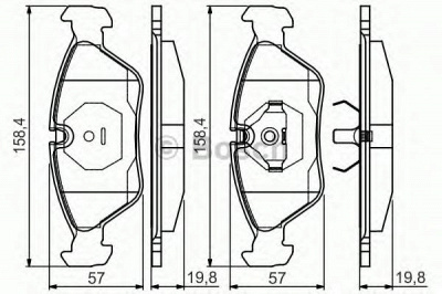 BOSCH 0986495162 -  Комплект тормозных колодок, дисковый тормоз