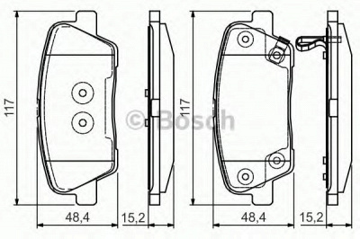 BOSCH 0986495165 -  Комплект тормозных колодок, дисковый тормоз