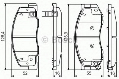 BOSCH 0986495166 -  Комплект тормозных колодок, дисковый тормоз