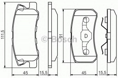 BOSCH 0986495172 -  Комплект тормозных колодок, дисковый тормоз