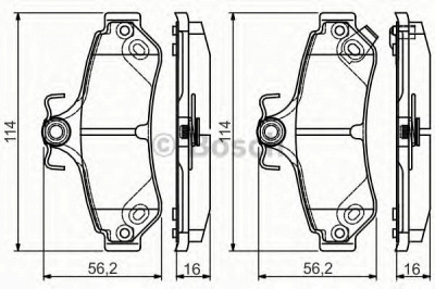 BOSCH 0986495173 -  Комплект тормозных колодок, дисковый тормоз