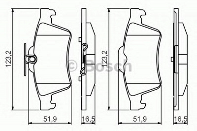 BOSCH 0986495216 -  Комплект тормозных колодок, дисковый тормоз