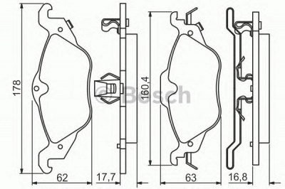 BOSCH 0986495223 -  Комплект тормозных колодок, дисковый тормоз