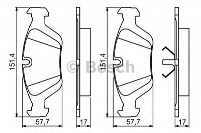 BOSCH 0986495229 -  Комплект тормозных колодок, дисковый тормоз