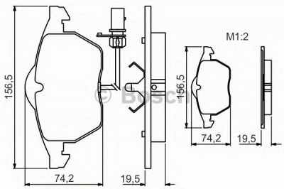 BOSCH 0986495232 -  Комплект тормозных колодок, дисковый тормоз